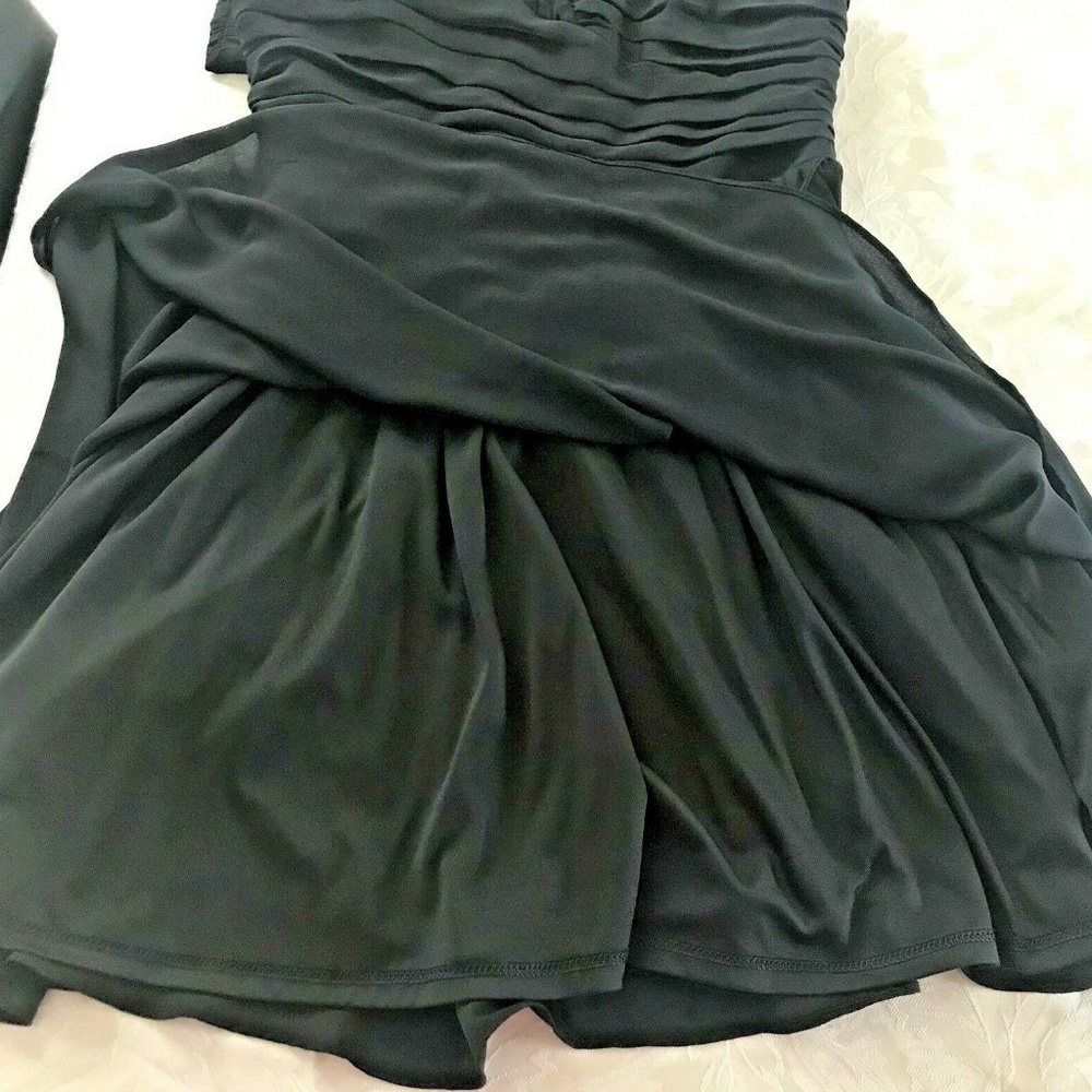 Express Junior Girls Solid Black Flowy Party Dress - image 7